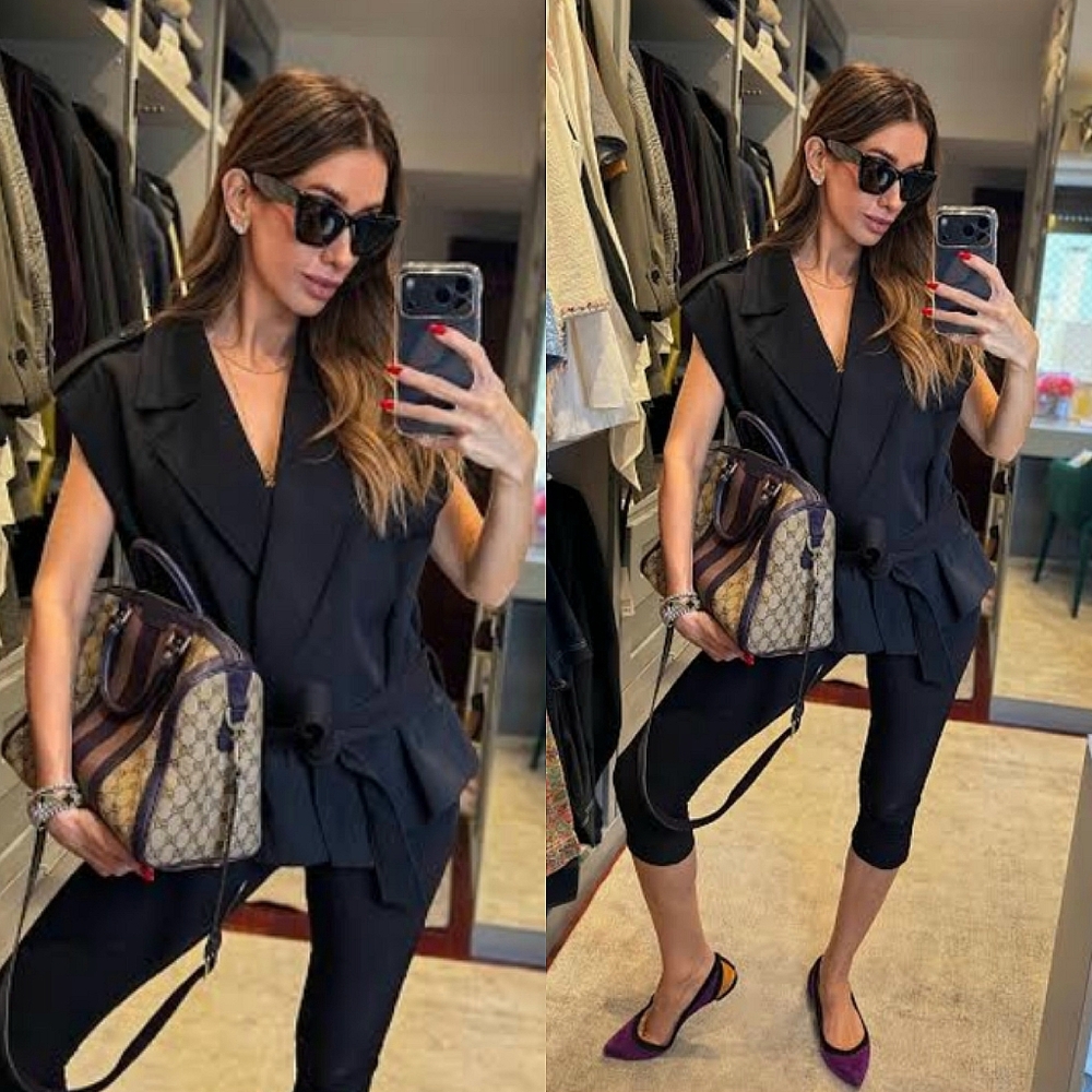 Zara belted vest shoulder pads black - Picture 2 of 11